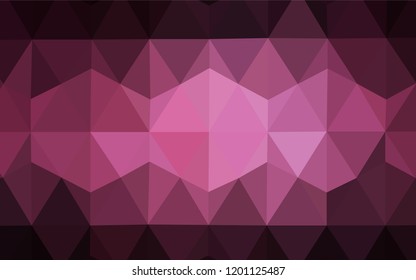 Dark Pink vector abstract mosaic backdrop. Geometric illustration in Origami style with gradient.  A completely new design for your leaflet.