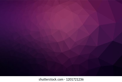 Dark Pink vector abstract mosaic pattern. Triangular geometric sample with gradient.  Brand new style for your business design.