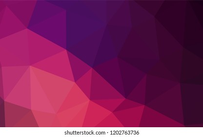 Dark Pink vector abstract mosaic pattern. Shining colorful illustration with triangles. New template for your brand book.