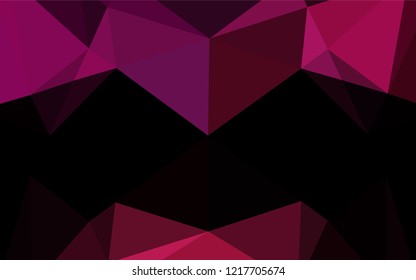 Dark Pink vector abstract mosaic backdrop. A sample with polygonal shapes. The textured pattern can be used for background.