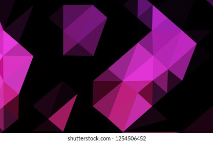 Dark Pink vector abstract mosaic background. Geometric illustration in Origami style with gradient. Template for your brand book.
