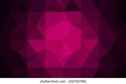 Dark Pink vector abstract mosaic pattern. Creative geometric illustration in Origami style with gradient. A completely new design for your leaflet.