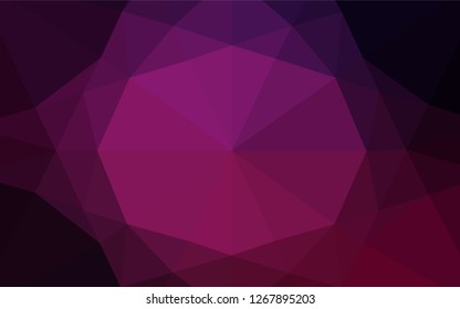 Dark Pink vector abstract mosaic pattern. Colorful illustration in abstract style with gradient. The best triangular design for your business.