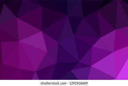 Dark Pink vector abstract mosaic backdrop. Creative geometric illustration in Origami style with gradient. Completely new template for your banner.