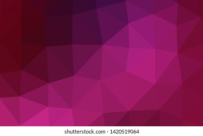 Dark Pink vector abstract mosaic backdrop. Modern geometrical abstract illustration with gradient. Triangular pattern for your business design.