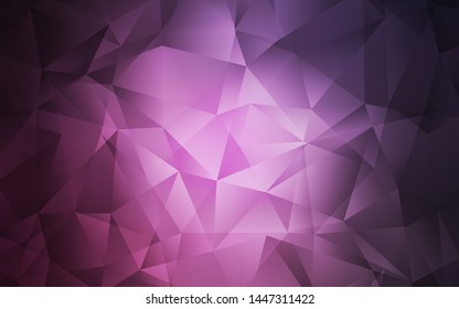 Dark Pink vector abstract mosaic pattern. Creative illustration in halftone style with triangles. Template for cell phone's backgrounds.