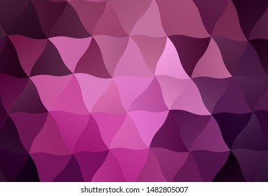 Dark Pink vector abstract mosaic backdrop. Shining colorful illustration with triangles. A completely new design for your leaflet.