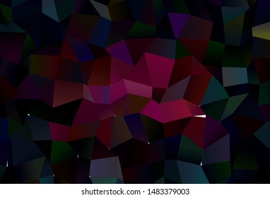 Dark Pink vector abstract mosaic backdrop. A sample with polygonal shapes. Textured pattern for your backgrounds.