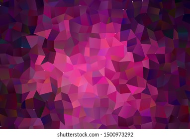 Dark Pink vector abstract mosaic background. Polygonal abstract illustration with gradient. A completely new design for your leaflet.