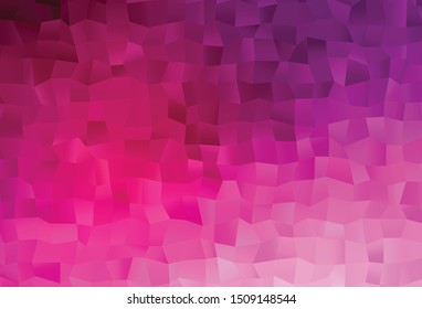 Dark Pink vector abstract mosaic pattern. Shining illustration, which consist of triangles. The best triangular design for your business.