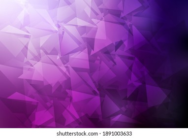 Dark Pink vector abstract mosaic pattern. Polygonal abstract illustration with gradient. Triangular pattern for your design.