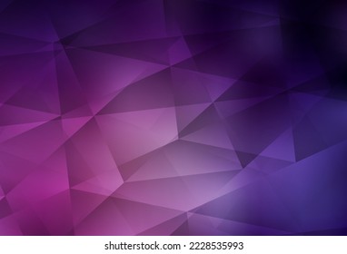 Dark Pink vector abstract mosaic backdrop. Shining polygonal illustration, which consist of triangles. Polygonal design for your web site.