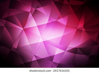 Dark Pink vector abstract mosaic background. Colorful illustration in polygonal style with gradient. Pattern for a brand book's backdrop.
