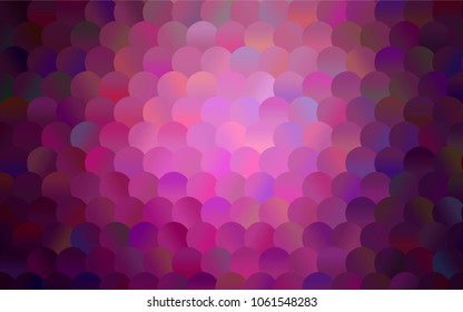 Dark Pink vector abstract pattern with circles. Geometry template for your business design. Background with colored spheres.