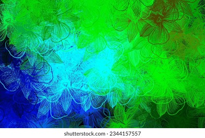 Dark Pink vector abstract pattern with flowers. Colorful illustration in doodle style with flowers. Hand painted design for web, leaflets.