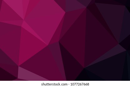 Dark Pink vector abstract polygonal pattern. Triangular geometric sample with gradient.  Triangular pattern for your business design.