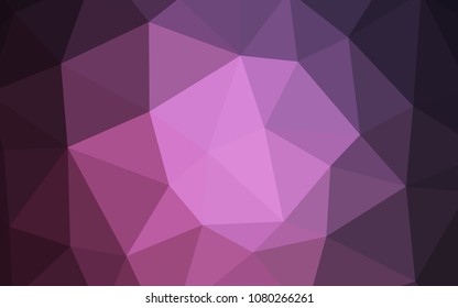 Dark Pink vector abstract polygonal template. Shining polygonal illustration, which consist of triangles. Polygonal design for your web site.