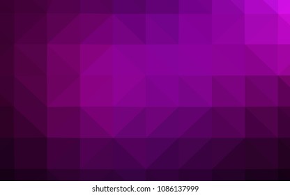 Dark Pink vector abstract polygonal template. Colorful abstract illustration with triangles. Triangular pattern for your design.
