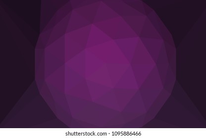 Dark Pink vector abstract polygonal template with a gem in a centre. Abstract illustration with an elegant triangles. Brand new design for your business.