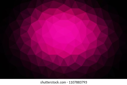 Dark Pink vector abstract polygonal template. Polygonal abstract illustration with gradient. Best triangular design for your business.