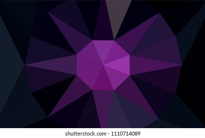 Dark Pink vector abstract polygonal background with a gem in a centre. Colorful illustration with gradient. Template for cell phone's backgrounds.