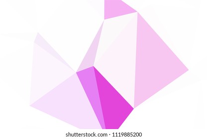 Dark Pink vector abstract polygonal background. Triangular geometric sample with gradient.  Completely new template for your banner.