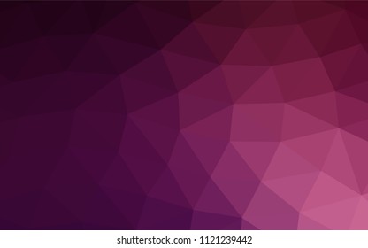 Dark Pink vector abstract polygonal template. A sample with polygonal shapes. Triangular pattern for your business design.