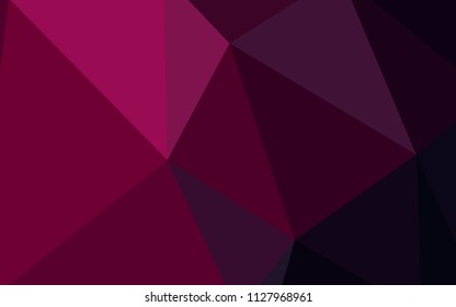 Dark Pink vector abstract polygonal pattern. Glitter abstract illustration with an elegant triangles. Template for cell phone's backgrounds.