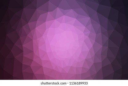 Dark Pink vector abstract polygonal pattern. Colorful illustration in polygonal style with gradient. Best triangular design for your business.