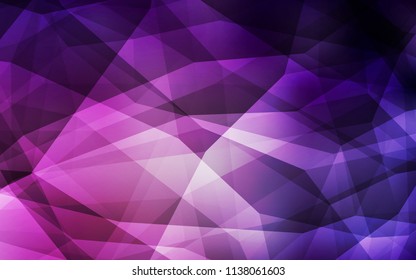 Dark Pink vector abstract polygonal template. Glitter abstract illustration with an elegant triangles. Template for cell phone's backgrounds.