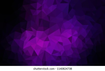 Dark Pink vector abstract polygonal template. A sample with polygonal shapes. Textured pattern for your backgrounds.