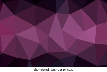 Dark Pink vector abstract polygonal background. Glitter abstract illustration with an elegant triangles. New template for your brand book.