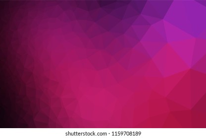 Dark Pink vector abstract polygonal layout. A vague abstract illustration with gradient. A completely new template for your business design.
