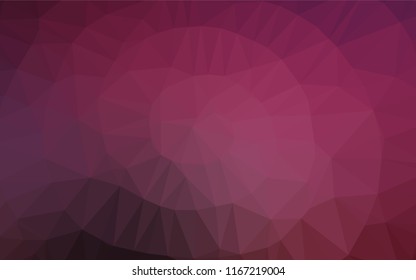 Dark Pink vector abstract polygonal texture. A completely new color illustration in a vague style. Triangular pattern for your business design.