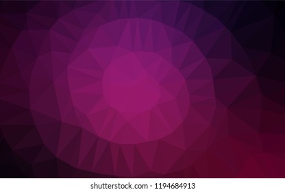 Dark Pink vector abstract polygonal layout. Triangular geometric sample with gradient.  Brand new style for your business design.