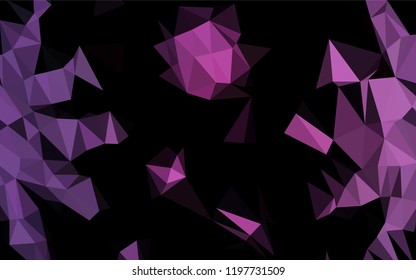 Dark Pink vector abstract polygonal cover. Triangular geometric sample with gradient.  Brand new style for your business design.