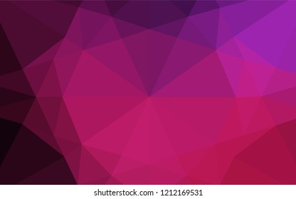 Dark Pink vector abstract polygonal texture. Triangular geometric sample with gradient.  The best triangular design for your business.