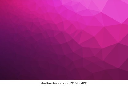 Dark Pink vector abstract polygonal layout. An elegant bright illustration with gradient. Triangular pattern for your business design.