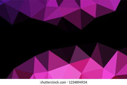 Dark Pink vector abstract polygonal layout. Glitter abstract illustration with an elegant design. The textured pattern can be used for background.