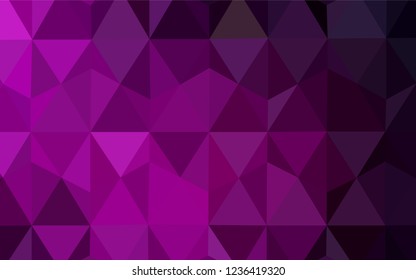Dark Pink vector abstract polygonal pattern. Shining polygonal illustration, which consist of triangles. Triangular pattern for your design.