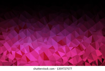 Dark Pink vector abstract polygonal cover. An elegant bright illustration with gradient. Triangular pattern for your business design.