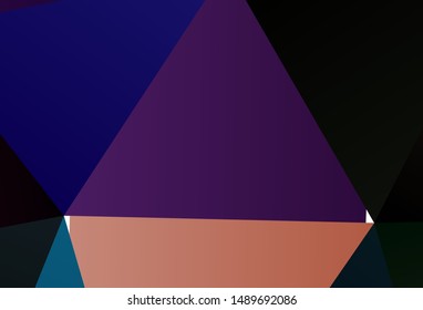 Dark Pink vector abstract polygonal background. Triangular geometric sample with gradient.  Triangular pattern for your design.