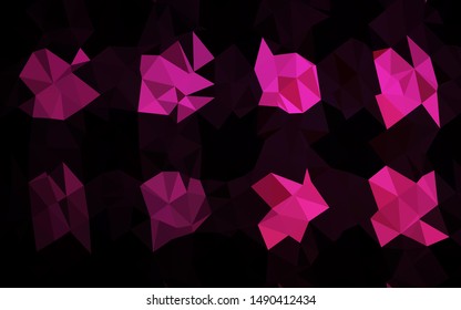 Dark Pink vector abstract polygonal cover. Triangular geometric sample with gradient.  Template for your brand book.