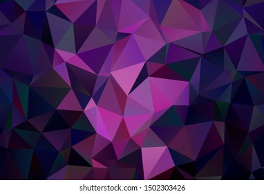 Dark Pink vector abstract polygonal background. Shining polygonal illustration, which consist of triangles. Best triangular design for your business.