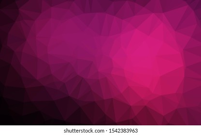 Dark Pink vector abstract polygonal cover. Creative illustration in halftone style with gradient. New texture for your design.
