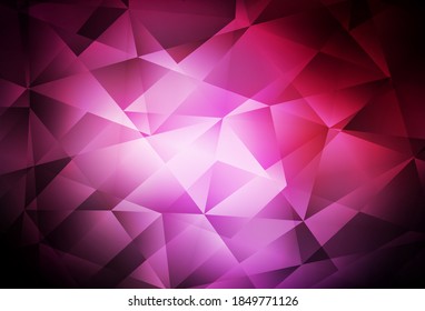 Fondo polígono abstracto del vector rosa oscuro. Ilustración creativa de estilo medio-tono con triángulos. Mejor diseño triangular para su negocio.