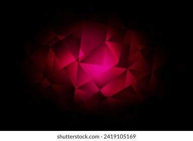 Fondo polígono abstracto del vector rosa oscuro. Ilustración abstracta moderna con triángulos. Una nueva textura para tu sitio web.