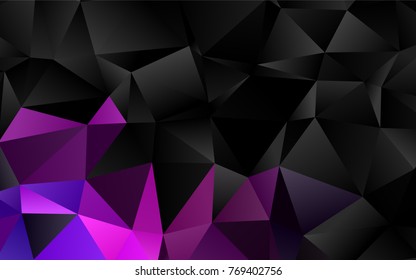 Dark Pink vector abstract polygonal background. Glitter abstract illustration with an elegant design. Triangular pattern for your business design.