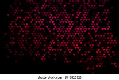 Dark Pink vector abstract small hearts on white background. Template for valentine day with sweet, romantic concept. Amazing pattern for your design, banner, leaflet.