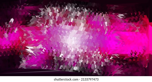 Fondo de triángulo abstracto del vector rosa oscuro. Ilustración abstracta colorida con triángulos gradientes. Su diseño para aplicaciones.